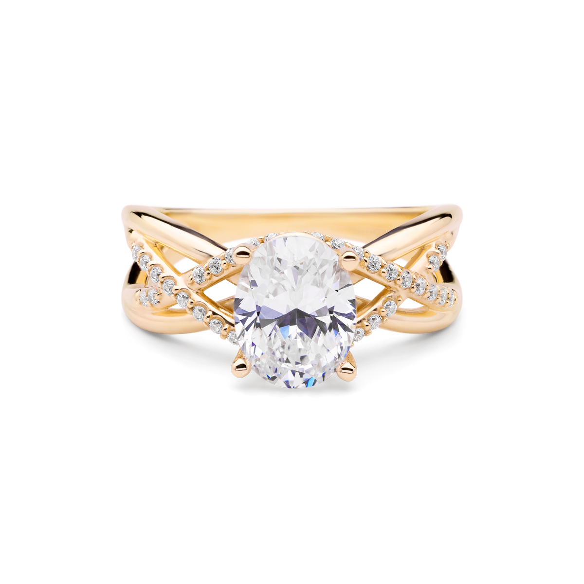 Oval Engagement + White Diamonds