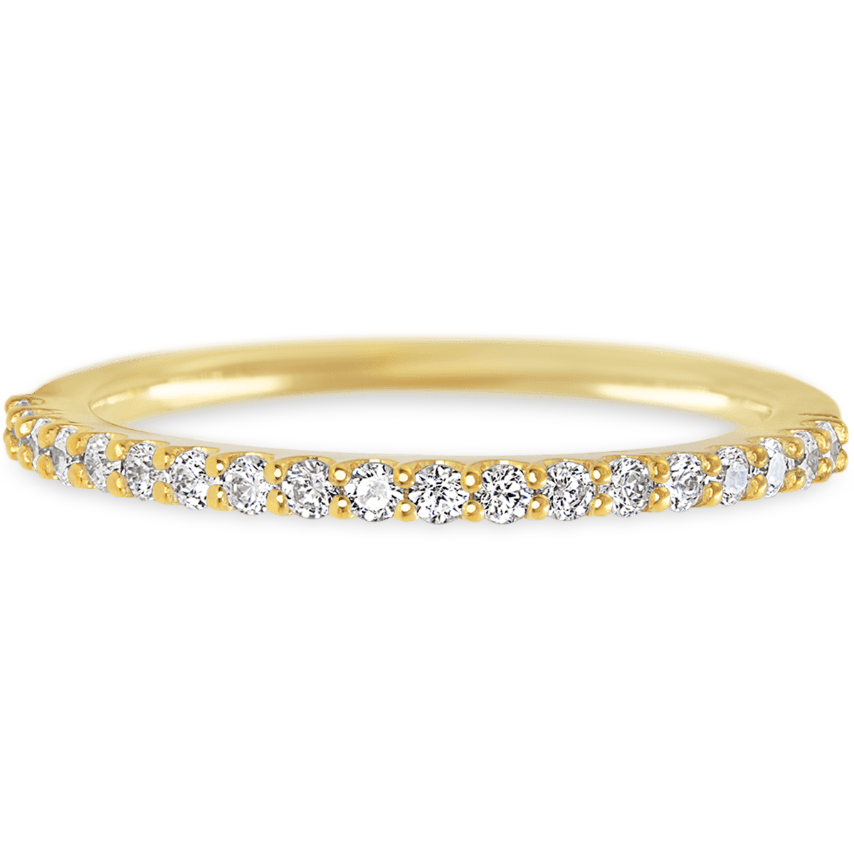 Eternity Yellow Gold + White Diamonds Womens Wedding or Everyday Ring