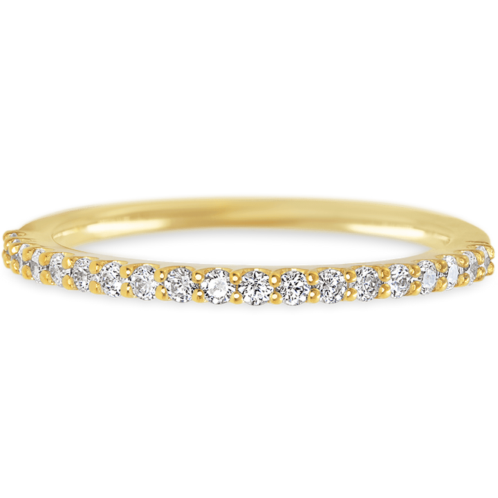 Eternity Yellow Gold + White Diamonds Womens Wedding or Everyday Ring