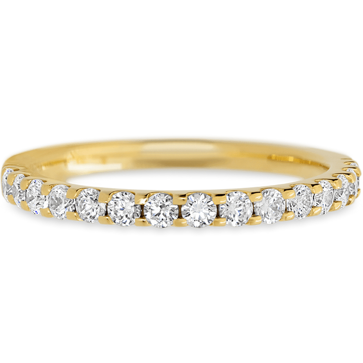 Eternity Yellow Gold + White Diamonds Womens Wedding or Everyday Ring