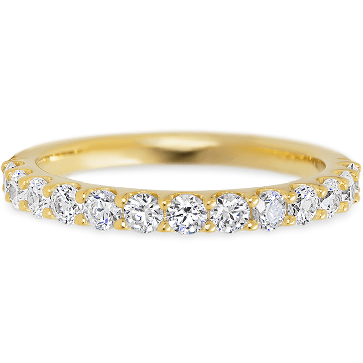 Eternity Yellow Gold + White Diamonds Womens Wedding or Everyday Ring
