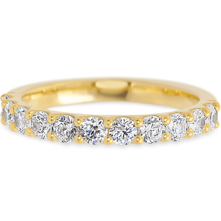 Eternity Yellow Gold + White Diamonds Womens Wedding or Everyday Ring