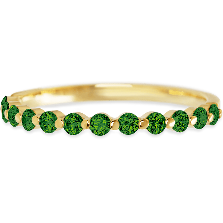 Delicate Yellow Gold + Colored Gemstones Womens Wedding or Everyday Ring