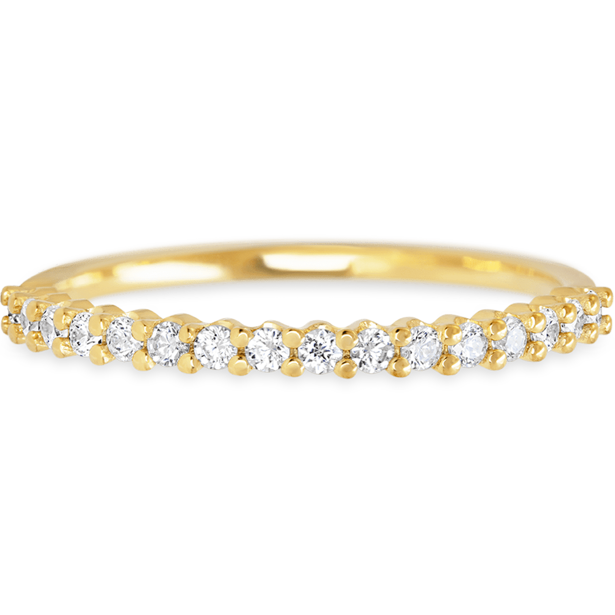 Dotted Yellow Gold + White Diamonds Womens Wedding or Everyday Ring