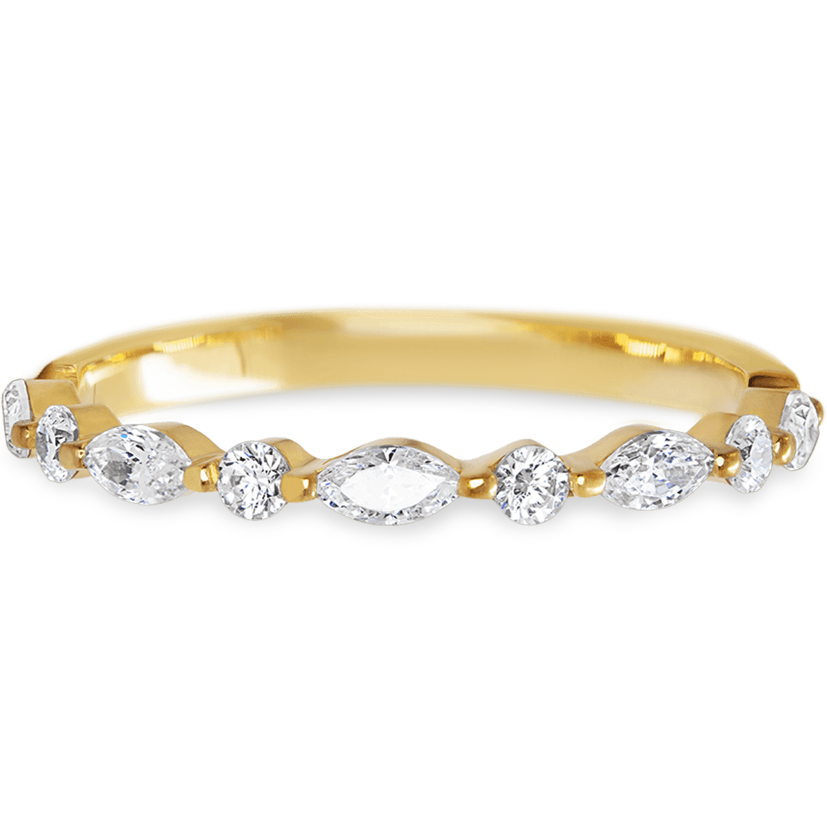 Elegant Yellow Gold + White Diamonds