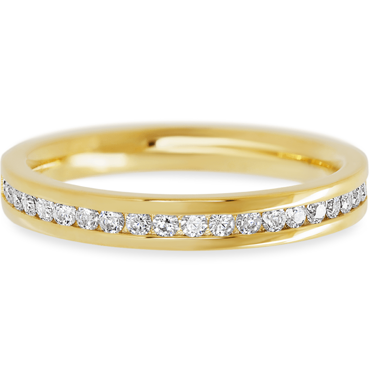 Bold Yellow Gold + White Diamonds 1 Womens Wedding or Everyday Ring