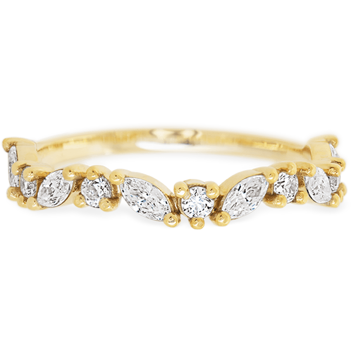 Twisted Marquise Yellow Gold + White Diamonds