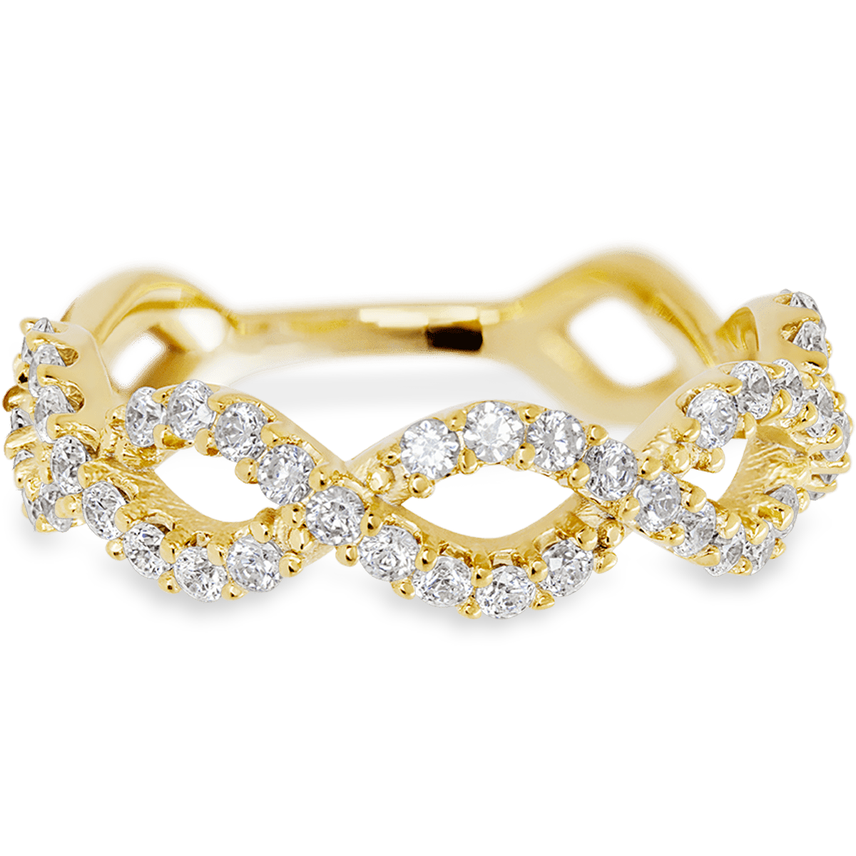 Weaved Yellow Gold + White Diamonds