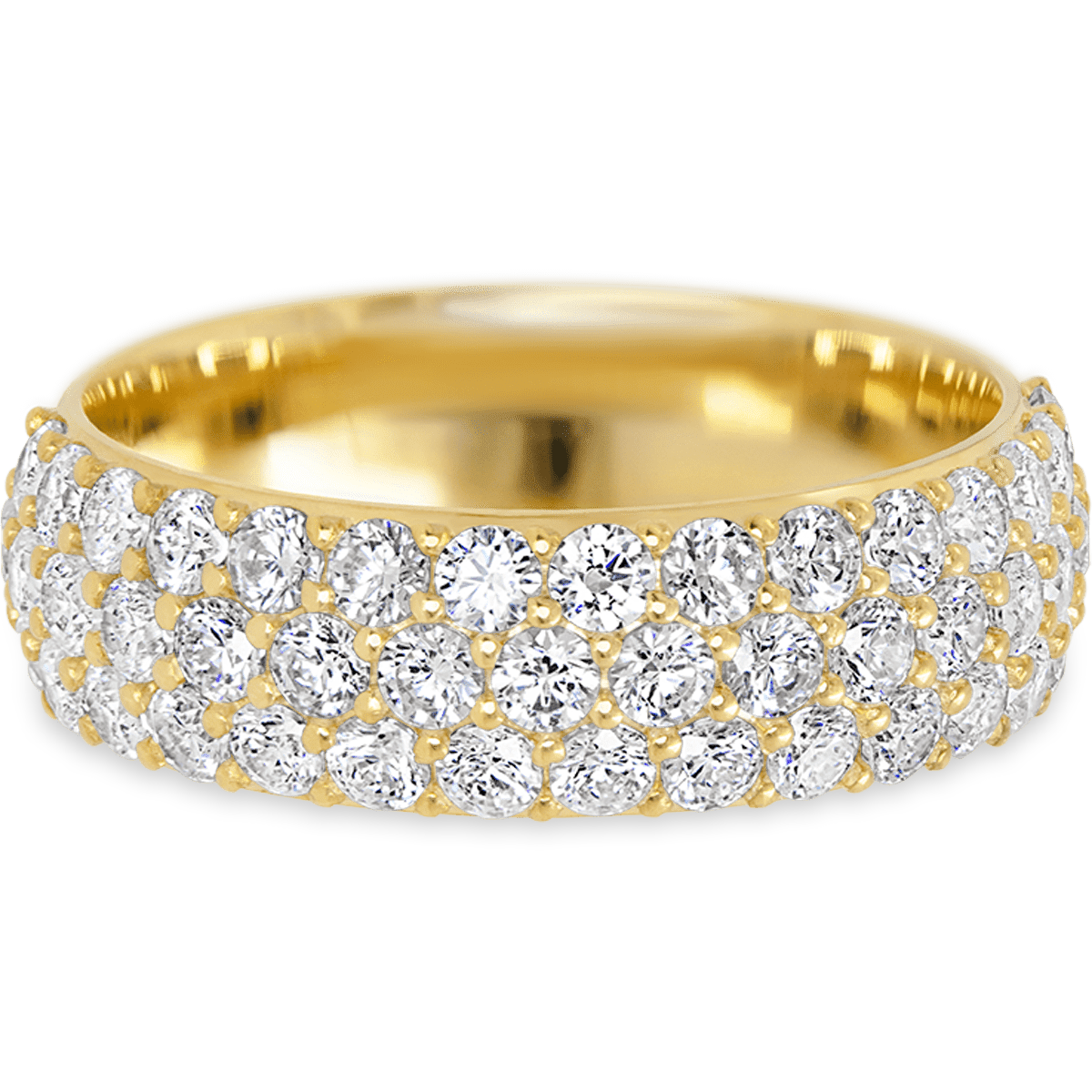 Stunning Diamond Yellow Gold + White Diamonds Womens Wedding or Everyday Ring