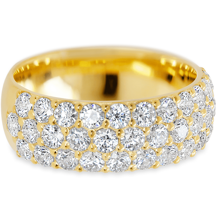 Stunning Diamond Yellow Gold + White Diamonds Womens Wedding or Everyday Ring
