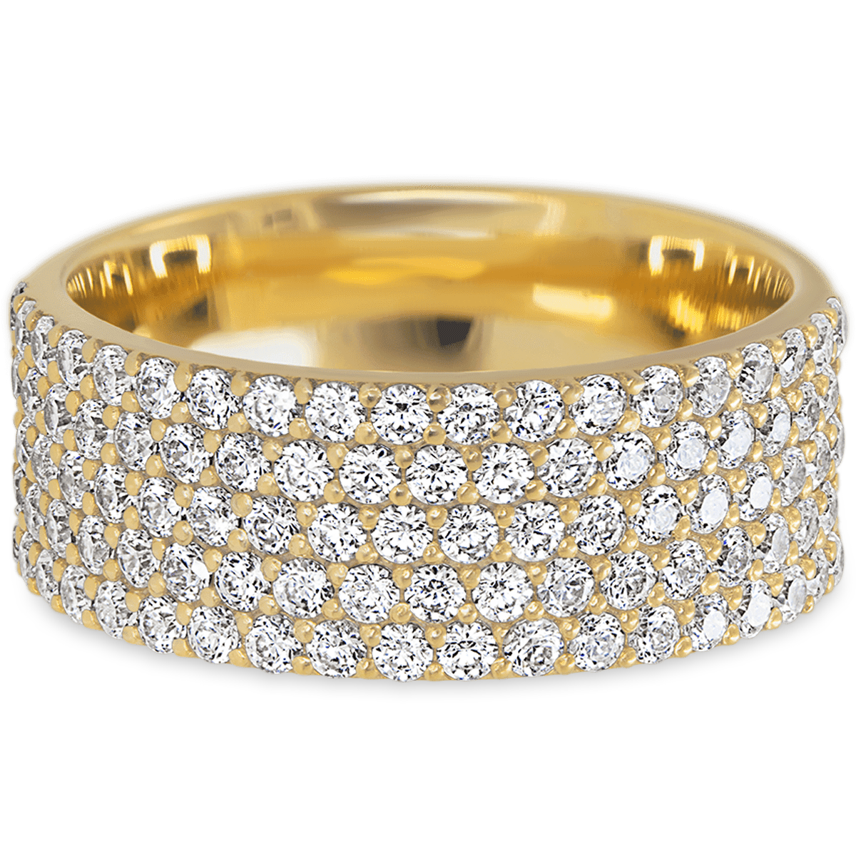 Brilliant Yellow Gold + White Diamonds Womens Wedding or Everyday Ring