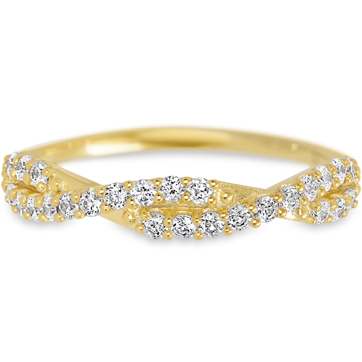 Knotted Yellow Gold + White Diamonds