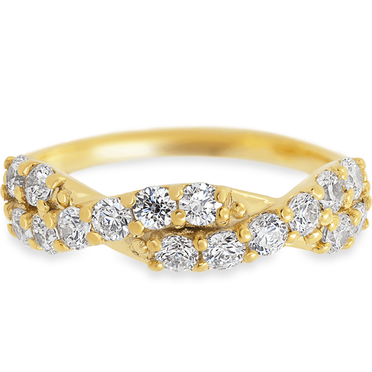 Knotted Yellow Gold + White Diamonds