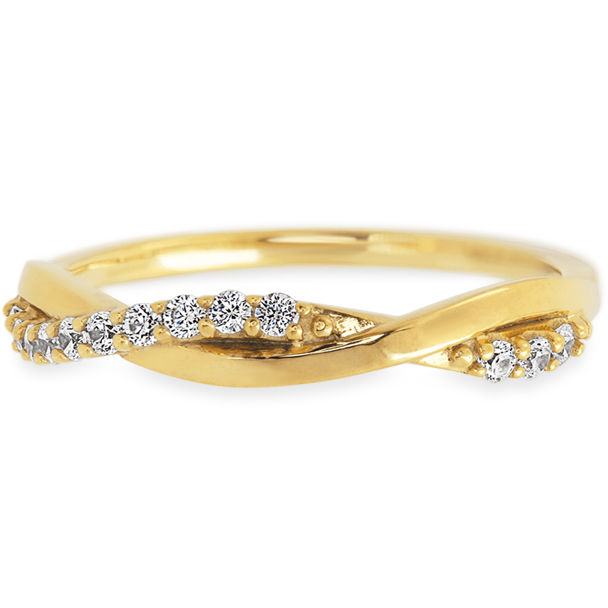 Weaved Yellow Gold + White Diamonds