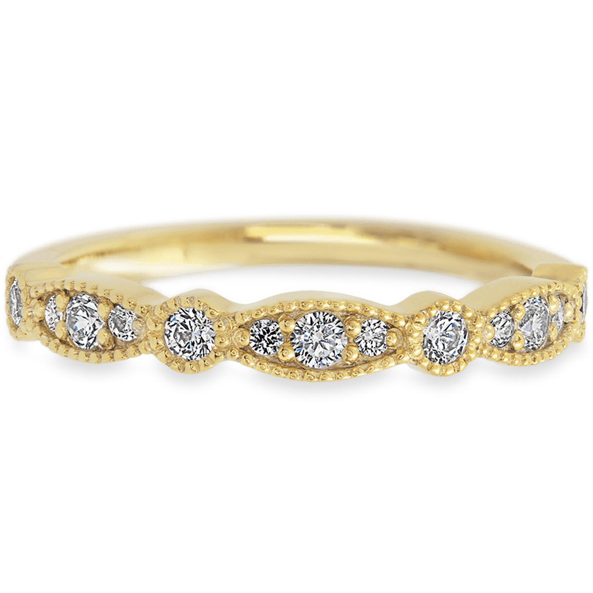 Vintage Yellow Gold + White Diamonds