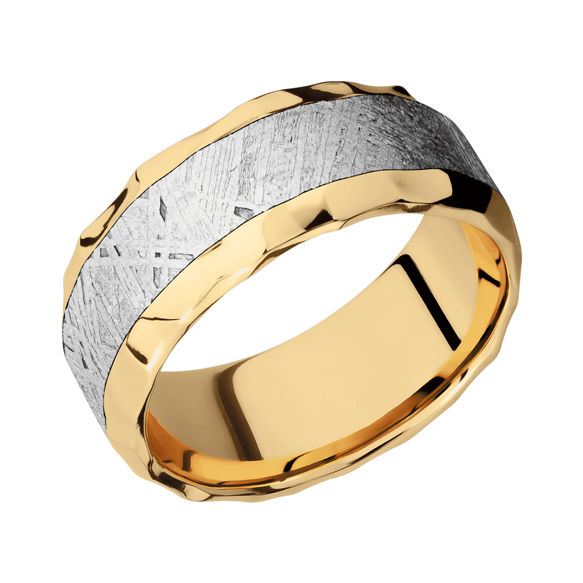 Yellow Gold + Meteorite + Rock Polish Finish