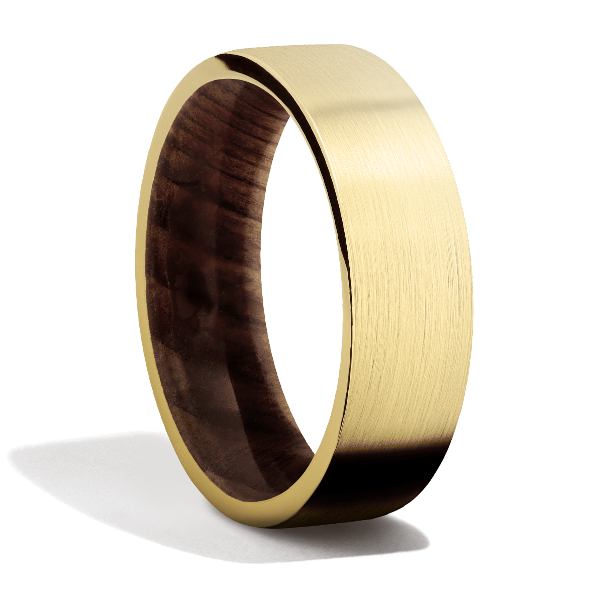 Yellow Gold + Hardwood + Satin Finish