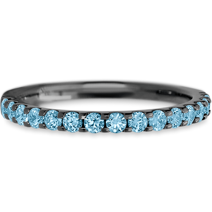 Half Eternity Zirconium + Colored Gemstones Womens Wedding or Everyday Ring
