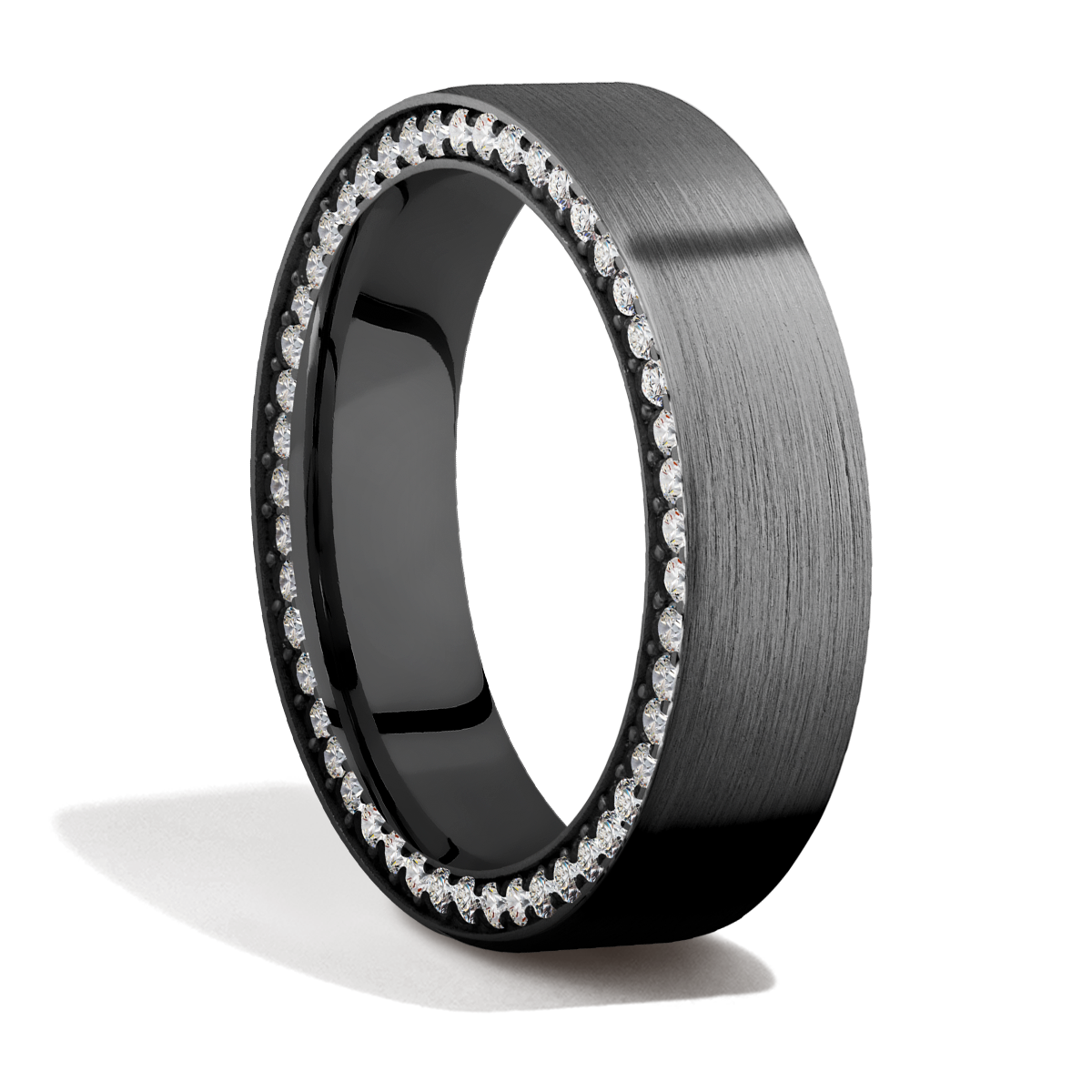 Zirconium + .01 Carat Diamonds + Satin Finish
