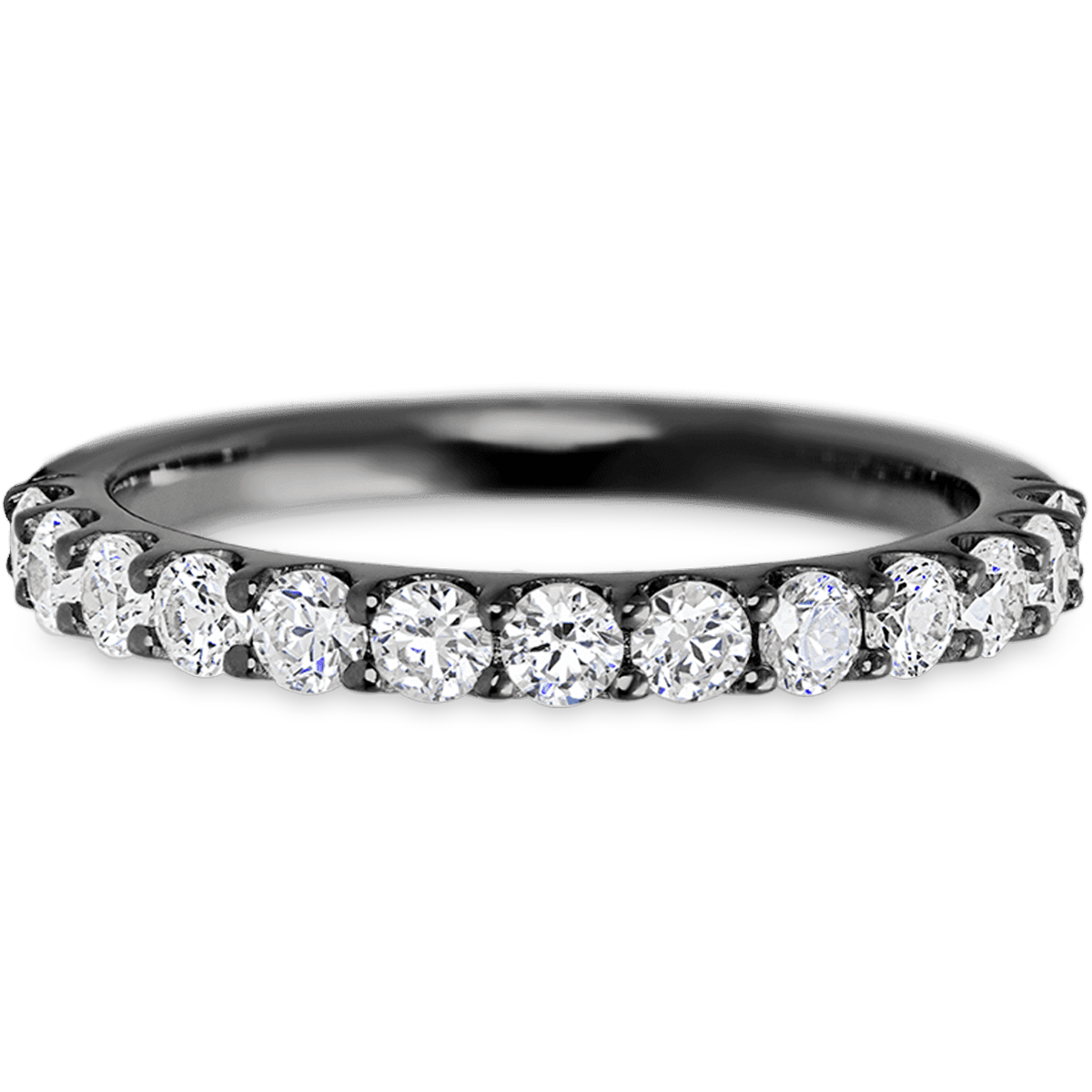 Half Eternity Zirconium + White Diamonds
