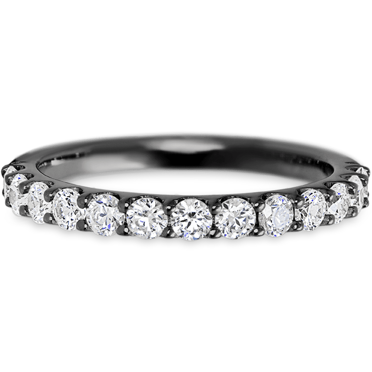 Half Eternity Zirconium + White Diamonds Womens Wedding or Everyday Ring