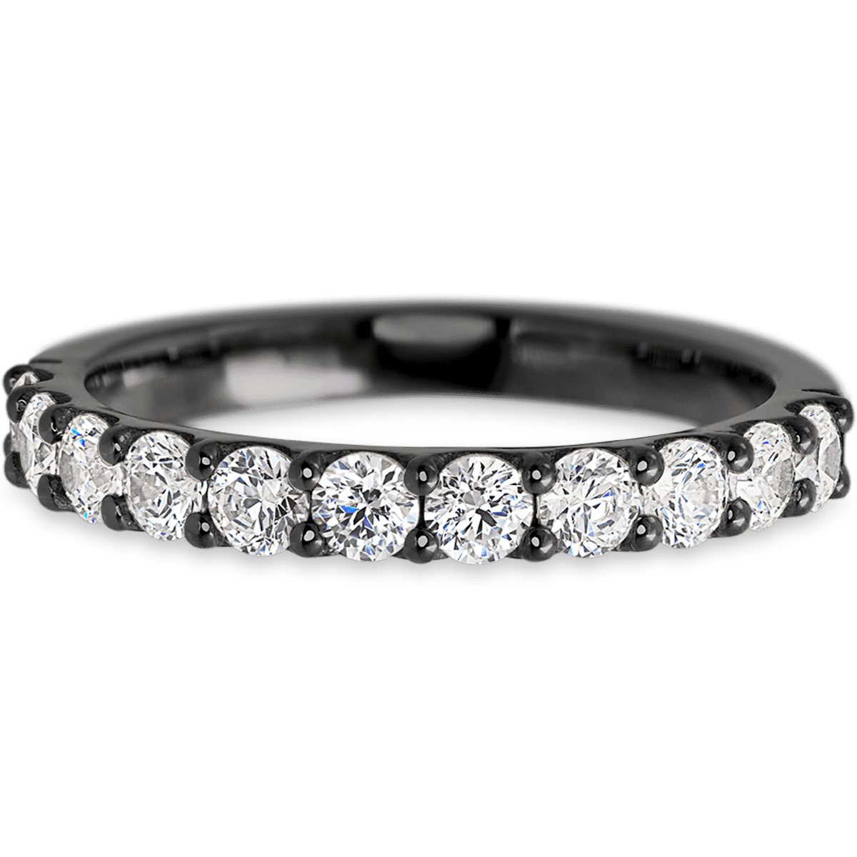 Half Eternity Zirconium + White Diamonds Womens Wedding or Everyday Ring